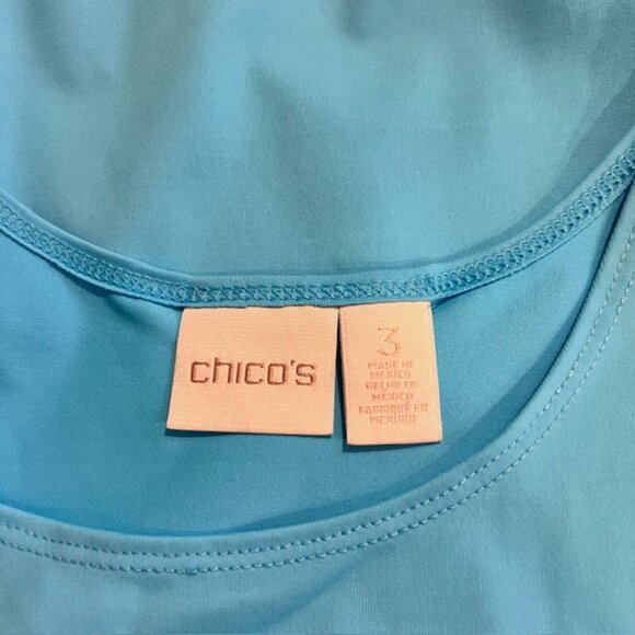 Chico's Aqua Sleeveless Tank Size XL - Picture 7 of 7